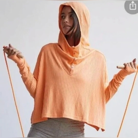 Tops - Free People Blissed Out Ribbed Henley Oversized Size XS